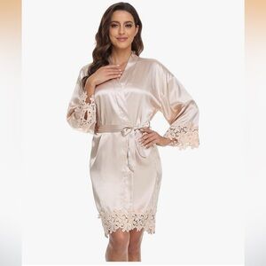 Satin bridesmaid robe